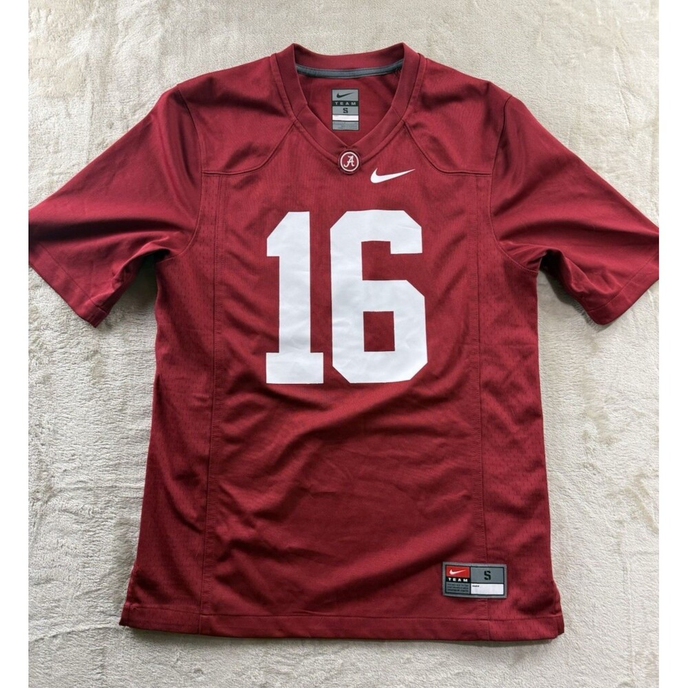 Alabama Crimson Tide Jersey Men's Small Red NCAA Football Nike #16 Team